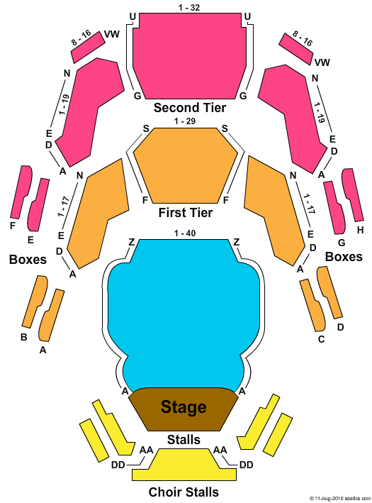 Royal Concert Hall - Nottingham End Stage Seating Chart